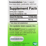 Nature's Way Fennel Seed - 100 Capsules