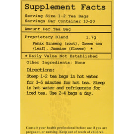 Health King Medicinal Teas Panax Ginseng Herb Tea - 20 Tea Bags