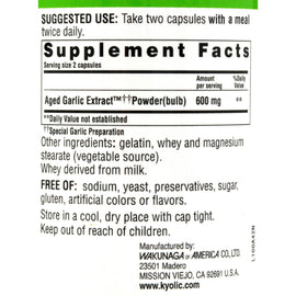 Kyolic Aged Garlic Extract Cardiovascular Formula 100 - 200 Capsules