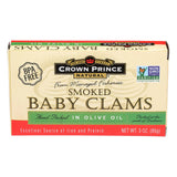 Crown Prince Clams - Smoked Baby Clams In Olive Oil - Case Of 12 - 3 Oz.