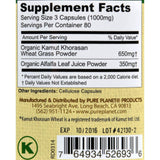 Pure Planet Green Kamut Wheatgrass - 240 Vegetarian Capsules