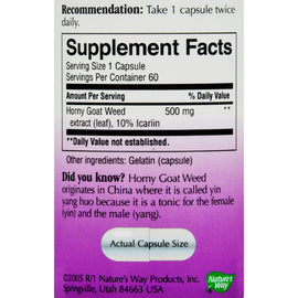 Nature's Way Horny Goat Weed Standardized - 60 Capsules