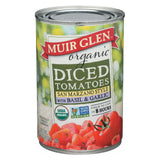 Muir Glen Diced Tomatoes, Basil And Garlic - Tomato - Case Of 12 - 14.5 Oz.
