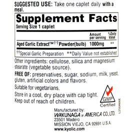 Kyolic Aged Garlic Extract One Per Day Cardiovascular - 1000 Mg - 60 Caplets