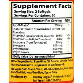 Healthy Origins Lyc-o-mato - 15 Mg - 60 Softgels