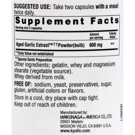 Kyolic Aged Garlic Extract Cardiovascular Original Formula 100 - 300 Capsules