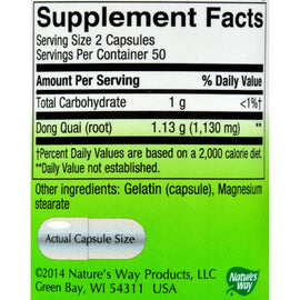 Nature's Way Dong Quai Root - 100 Capsules