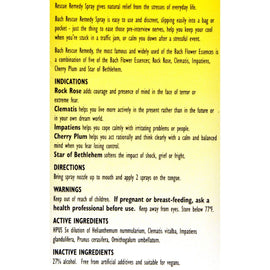 Bach Flower Remedies Essences Rescue Remedy Spray Original Flower - 0.7 Fl Oz