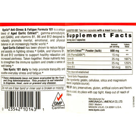 Kyolic Aged Garlic Extract Stress And Fatigue Relief Formula 101 - 300 Capsules