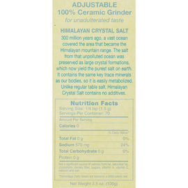 Himalayan Table And Cooking Salt Mill With Ceramic Grinder - 1 Piece