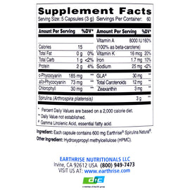 Earthrise Spirulina Natural - 600 Mg - 300 Capsules