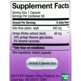 Nature's Way Ginkgo Standardized - 60 Capsules