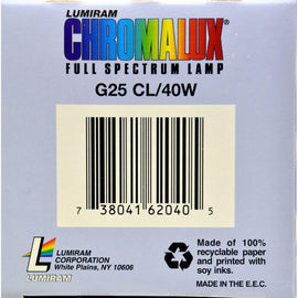 Chromalux Light Bulb Golbe Clear - 40w Bulb.