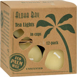 Aloha Bay Palm Wax Tea Lights With Aluminum Holder Cream - 12 Candles