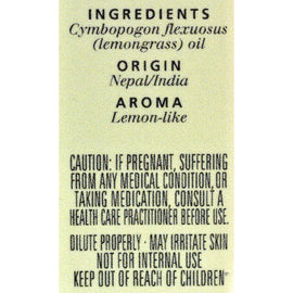 Aura Cacia Pure Essential Oil Lemongrass - 0.5 Fl Oz