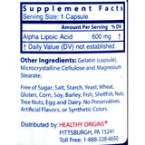 Healthy Origins Alpha Lipoic Acid - 600 Mg - 60 Capsules