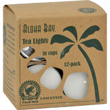 Aloha Bay Palm Wax Tea Lights With Aluminum Holder - 12 Candles