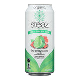 Steaz Lightly Sweetened Green Tea - Lime Pomegranate - Case Of 12 - 16 Fl Oz.