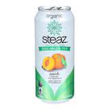Steaz Lightly Sweetened Green Tea - Peach - Case Of 12 - 16 Fl Oz.