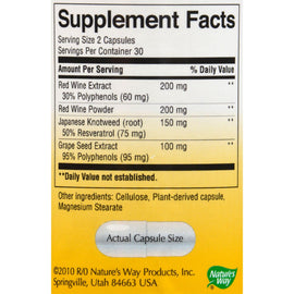 Nature's Way Resveratrol - 60 Vegetarian Capsules