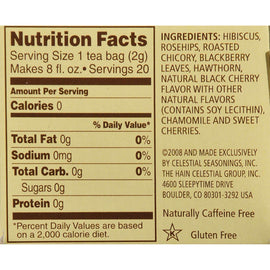 Celestial Seasonings Herbal Tea - Black Cherry Berry - Caffeine Free - 20 Bags