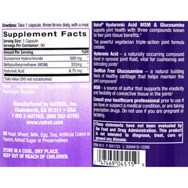 Natrol Vegetarian Hyaluronic Acid Msm And Glucosamine - 90 Capsules