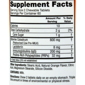 Symbiotics Colostrum Plus Orange - 120 Chewables