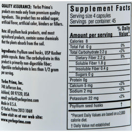 Yerba Prima Psyllium Husks Caps - 180 Capsules