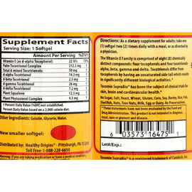 Healthy Origins Tocomin Suprabio - 50 Mg - 60 Softgels