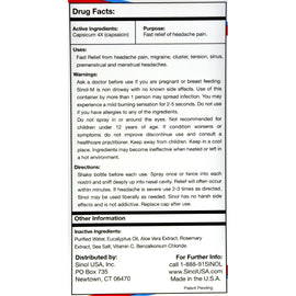 Sinol Headache Relief Nasal Spray - 15 Fl Oz