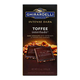 Ghirardelli Intense Dark Chocolate Toffee Interlude Bar - Case Of 12 - 3.5 Oz.