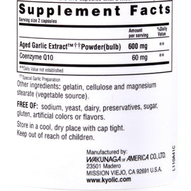 Kyolic Aged Garlic Extract Coq10 Formula 110 - 100 Capsules