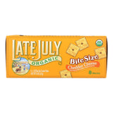 Late July Snacks Organic Bite Size Crackers - Cheddar Cheese - Case Of 4 - 1 Oz.