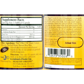 Healthy Origins Coq10 400 Mg Kaneka Q10 - 30 Softgels