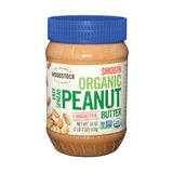 Woodstock Organic Easy Spread Peanut Butter - Smooth - Unsalted - Case Of 12 - 18 Oz.