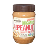 Woodstock Organic Easy Spread Peanut Butter - Crunchy - Unsalted - Case Of 12 - 18 Oz