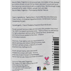 Natures Baby Organics Dusting Powder - Organic - Silky - Fragrance Free - 4 Oz