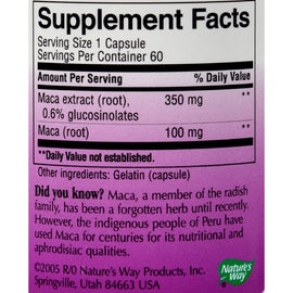 Nature's Way Maca Standardized - 60 Capsules