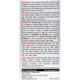 Natural Care Vertifix For Motion Sickness - 60 Vegetarian Capsules