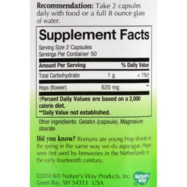 Nature's Way Hops Flowers - 100 Capsules