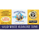 Henry And Lisa Natural Seafood Tuna - Solid White Albacore - No Salt Added - 5 Oz - Case Of 12