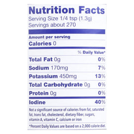 Losalt Reduced Sodium Iodized Salt - Case Of 6 - 12.35 Oz.