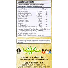 Bio Nutrition Cholesterol Wellness - 60 Vegetarian Capsules
