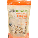 Woodstock Nuts - Organic - Pistachios - Dry Roasted - Unsalted - 7 Oz - Case Of 8