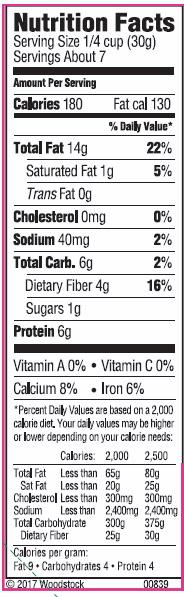 Woodstock Tamari Almonds - Roasted - Case Of 8 - 7.5 Oz.