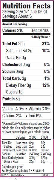 Woodstock Walnuts -  Halves & Pieces - Raw - Case Of 8 - 6 Oz.