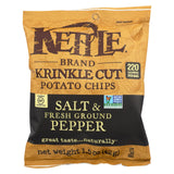 Kettle Brand Potato Chips - Sea Salt And Crushed Black Pepper - Case Of 24 - 1.5 Oz.