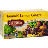 Celestial Seasonings Herbal Tea - Jammin' Lemon Ginger - Caffeine Free - Case Of 6 - 20 Bags