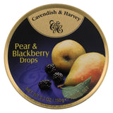 Cavendish And Harvey Fruit Drops Tin - Pear And Blackberry - 5.3 Oz - Case Of 12