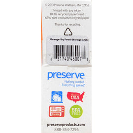 Preserve Small Square Food Storage Container - Orange- 2 Pack